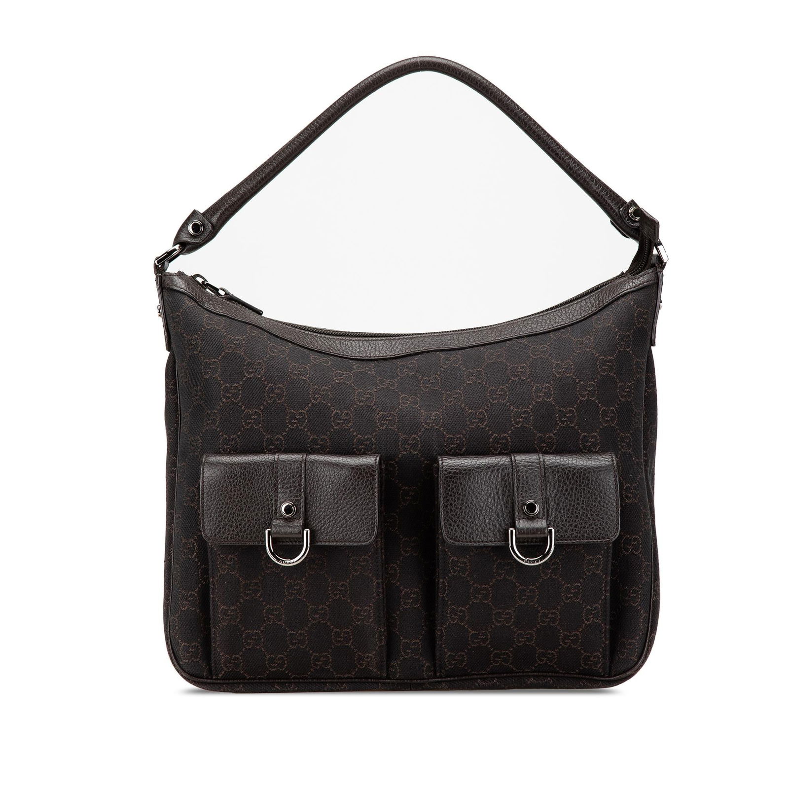 Gucci GG Canvas Abbey D Ring: Gucci GG Canvas Abbey D Ring Handbag Condition Quality: Exterior Back stained with Other. Exterior Bottom stained with Other. Exterior Corners Worn. Exterior Front stained with Other. Exterior Handle