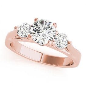 1.5 ctw Certified VS/SI Diamond 3 Stone Ring 18k Rose Gold