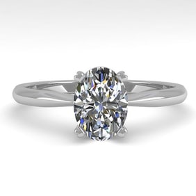 1 ctw Oval Cut VS/SI Diamond Engagment Designer Ring 18k White Gold