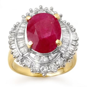 6.15 ctw Ruby & Diamond Ring 14k Yellow Gold