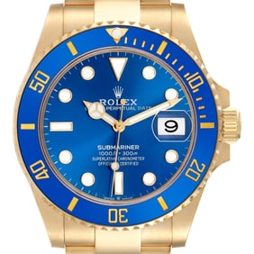 Rolex Submariner Yellow Gold Blue Dial