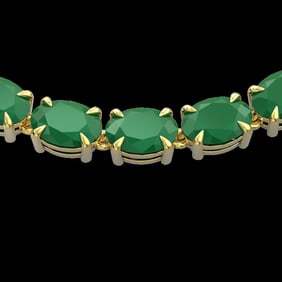 68 ctw Emerald Eternity Designer Necklace 14k Yellow Gold