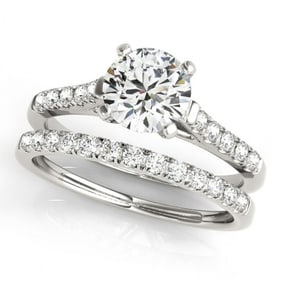 1.45 ctw Certified VS/SI Diamond 2pc Wedding Set 14k White Gold