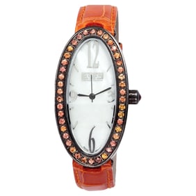 Orange Sapphires Pave Dial Luxury Swiss