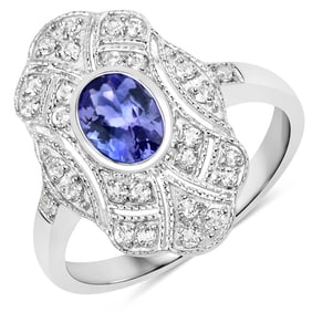 1.17 CT Genuine Tanzanite and White