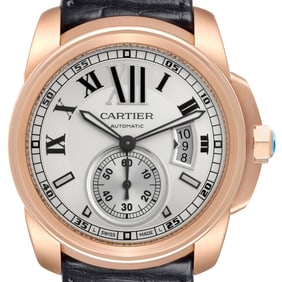 Cartier Calibre Rose Gold Silver Dial