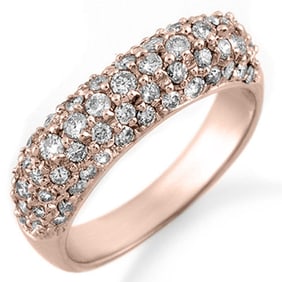 1.25 ctw Certified VS/SI Diamond Ring 14k Rose Gold