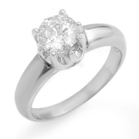 1.0 ctw Certified VS/SI Diamond Solitaire Ring 18k White Gold