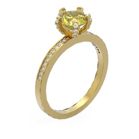 1.35 ctw Fancy Yellow Diamond Ring 18K Yellow Gold