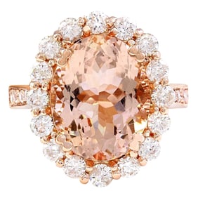 Morganite Diamond Ring In 14 Karat