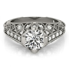 1.25 ctw Certified VS/SI Diamond Antique Ring 18k White Gold
