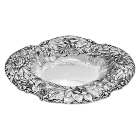 Antique IMPERIAL CHRYSANTHEMUM sterling silver oval
