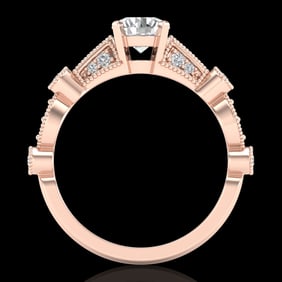 1.03 ctw VS/SI Diamond Solitaire Art Deco Ring 18k Rose Gold
