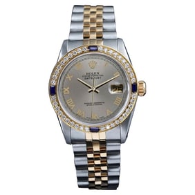 Ladies Rolex Datejust Sapphire Diamond Bezel