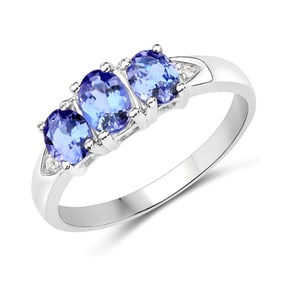 1.11 CT Genuine Tanzanite and White