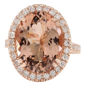 Morganite Diamond Ring In 14 Karat