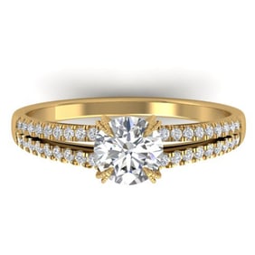 1.11 ctw Certified VS/SI Diamond Art Deco Ring 14k Yellow Gold