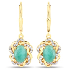 2.36 CT Genuine Emerald and White
