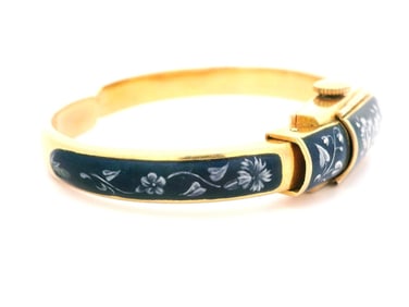 Vintage Jean Perret 18k Gold Blue