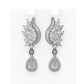 5.8 ctw Diamond Earrings 18K White Gold