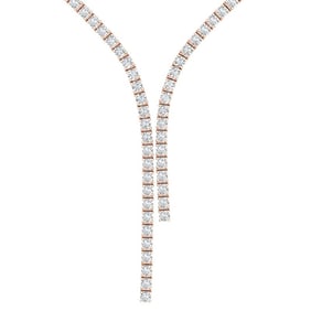 10 ctw Certified SI/I Diamond Necklace 18K Rose Gold