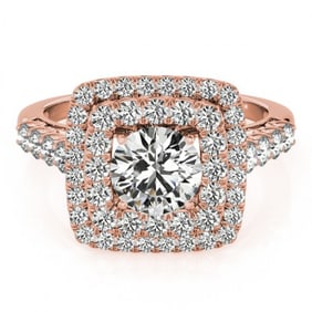 2.05 ctw Certified VS/SI Diamond Halo Ring 18k Rose Gold