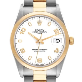 Rolex Date Steel Yellow Gold White
