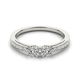0.85 ctw VS/SI Diamond 2 Stone 2 Stone Ring 18k White Gold