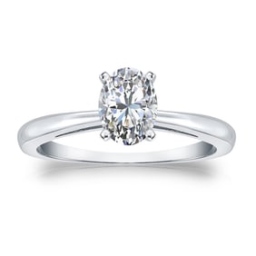 Natural 0.75 CTW Diamond Solitaire Ring 14K White Gold