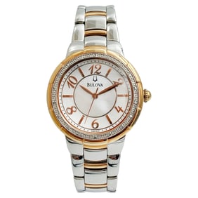 Bulova Stainless Steel Two-Tone Diamond White