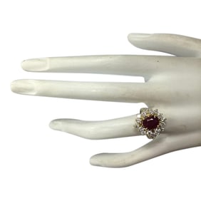 Ruby Diamond Ring 14K Yellow Gold