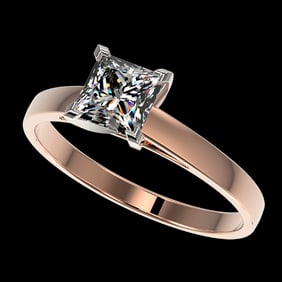 1 ctw VS/SI Quality Princess Diamond Engagment Ring 10k Rose Gold