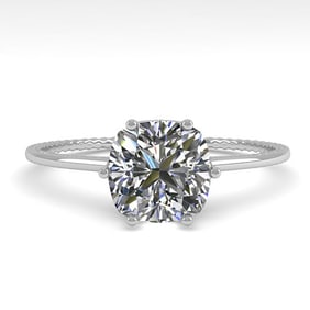 1.0 ctw VS/SI Cushion Diamond Engagment Ring 18k White Gold
