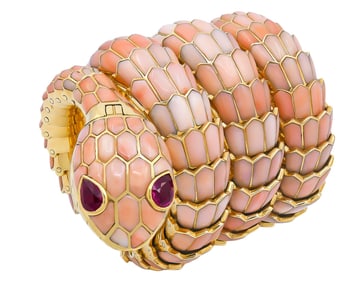 Bulgari Serpenti Vintage Pink Coral Bracelet-Watch,