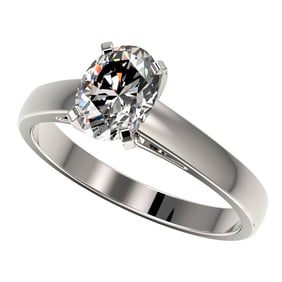 1.25 ctw Certified VS/SI Quality Oval Diamond Ring 10k White Gold