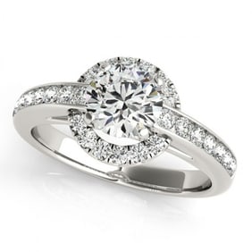 1 ctw Certified VS/SI Diamond Halo Ring 18k White Gold