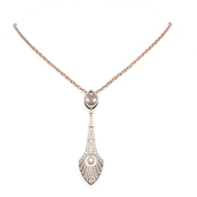 4.37 ctw Morganite & Diamond Necklace 18K Rose Gold