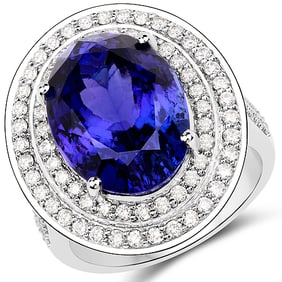 13.78 CT Genuine Tanzanite and White