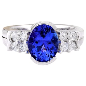 Tanzanite 14K White Gold Diamond Ring
