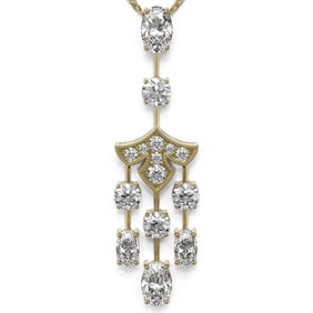 2.75 ctw Oval Cut Diamond Designer Necklace 18K Yellow Gold