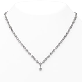 11.5 ctw Pear Cut Diamond Designer Necklace 18K White Gold