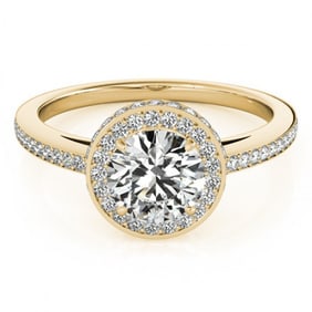 1.55 ctw Certified VS/SI Diamond Halo Ring 18k Yellow Gold