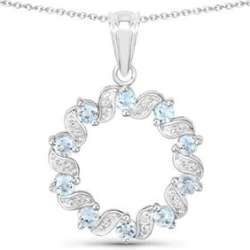 1.10 CT Genuine Aquamarine and White