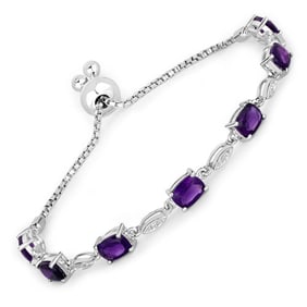 5.72 CT Genuine Amethyst and White