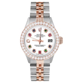 Rolex Ladies Rose Gold Datejust White
