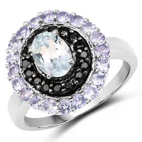 1.77 CT Genuine Aquamarine, Black Spinel