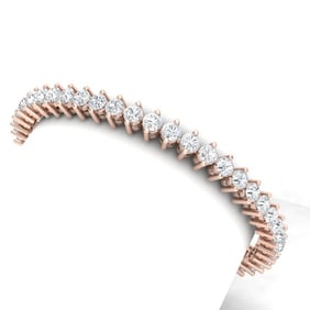 4 ctw Certified SI/I Diamond 2 Prong Bracelet 10K Rose Gold