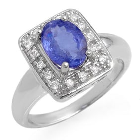 2.65 ctw Tanzanite & Diamond Ring 18k White Gold