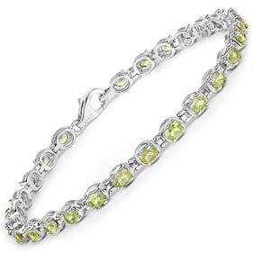 4.25 CT Genuine Peridot 14K White