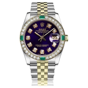 Rolex 26mm Two Tone Purple Diamond